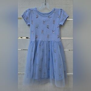 Carter's Light Blue Tulle Dress Tutu Bunny Rabbit Girls Size 4 Easter Spring
